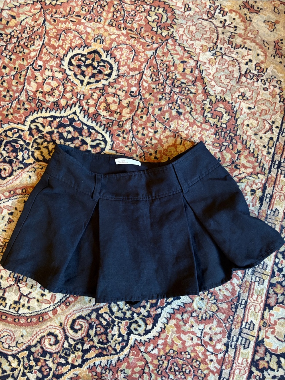 OAK + FORT Black Pleated Mini Skirt